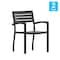 Flash Furniture Gray Wash IndoorOutdoor Faux Teak Deck Chairs 2PK 2-XU-DG-HW6006-GY-GG - alternate 10